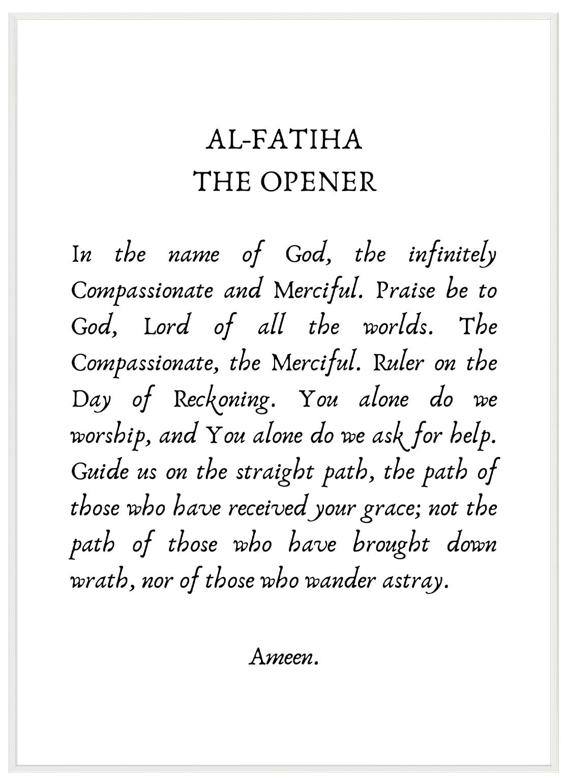 Al Fatiha Script - Avem