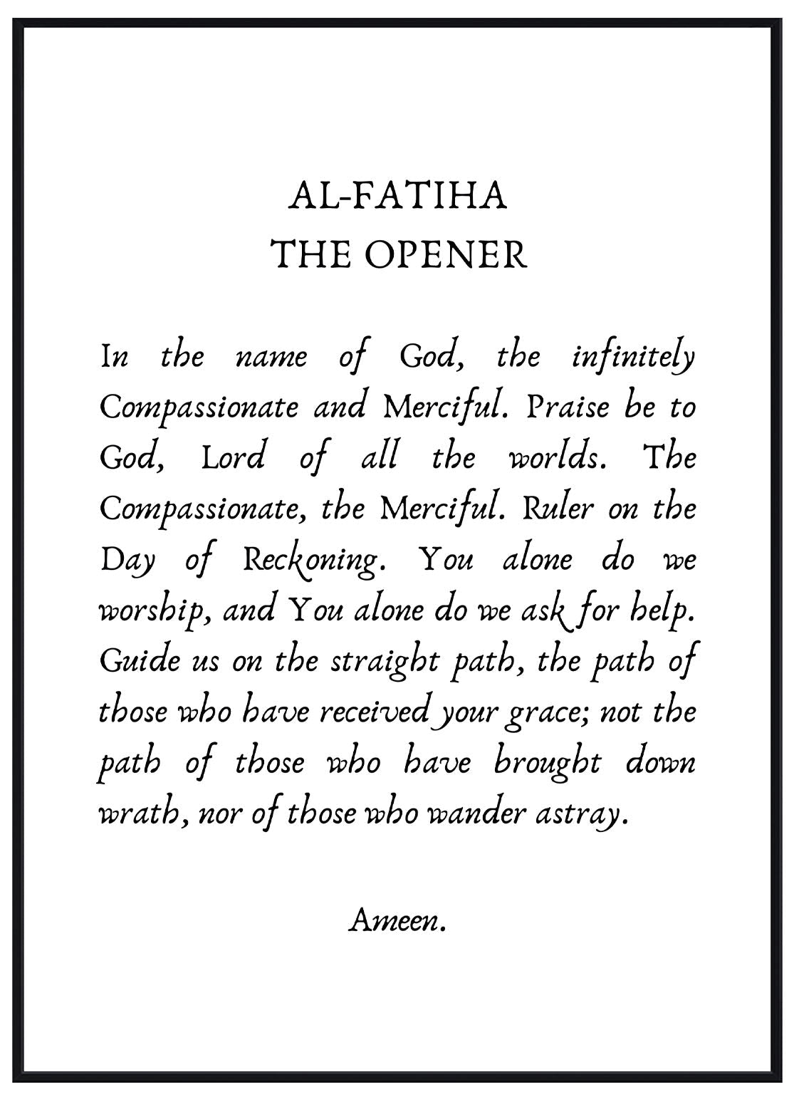 Al Fatiha Script - Avem