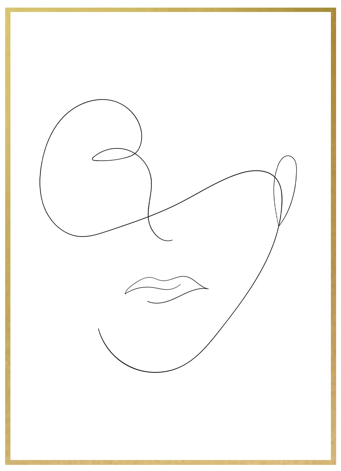 Lineart Gesicht Unisex - Avem