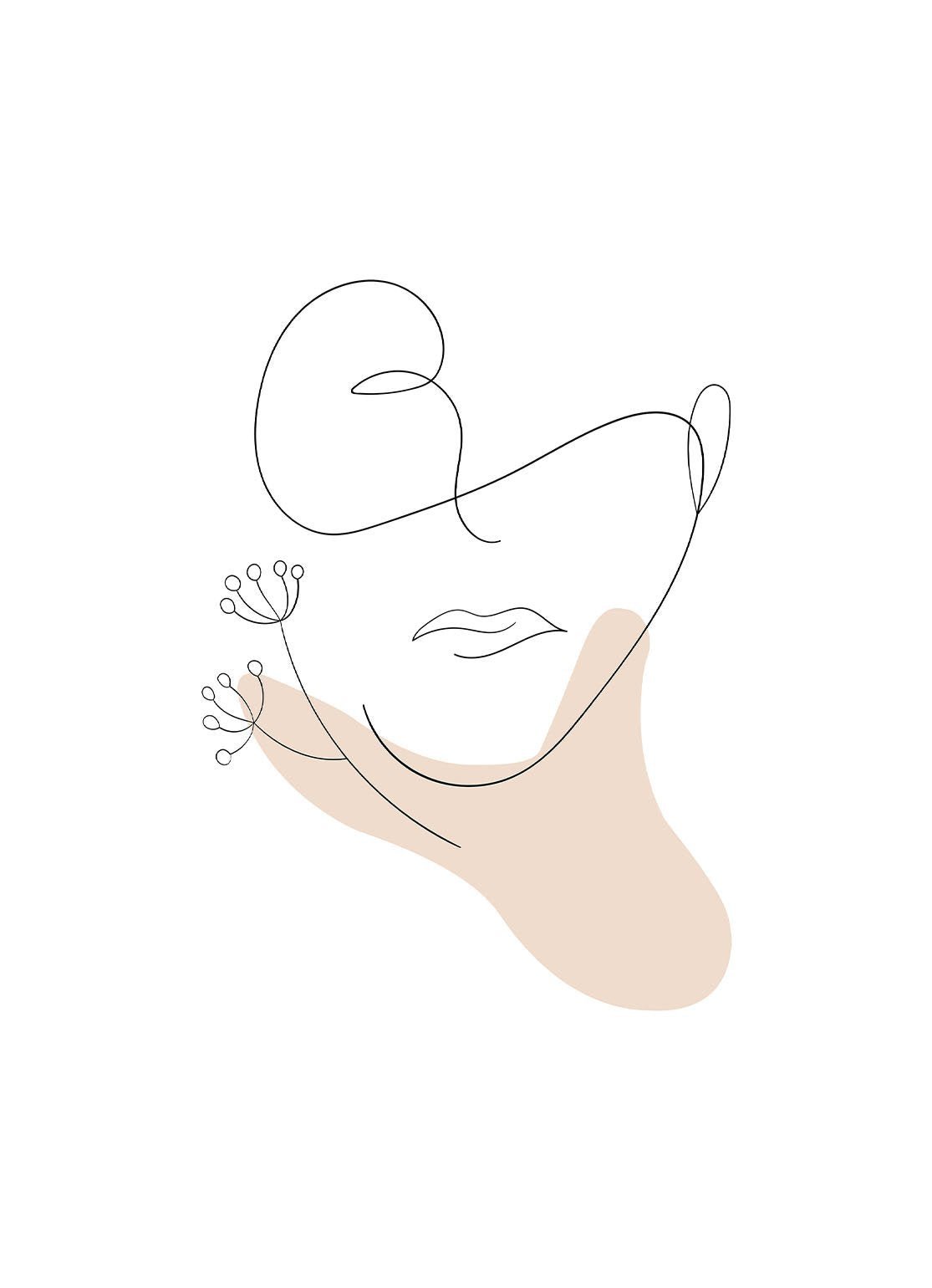 Lineart Gesicht Unisex Bloomed - Avem