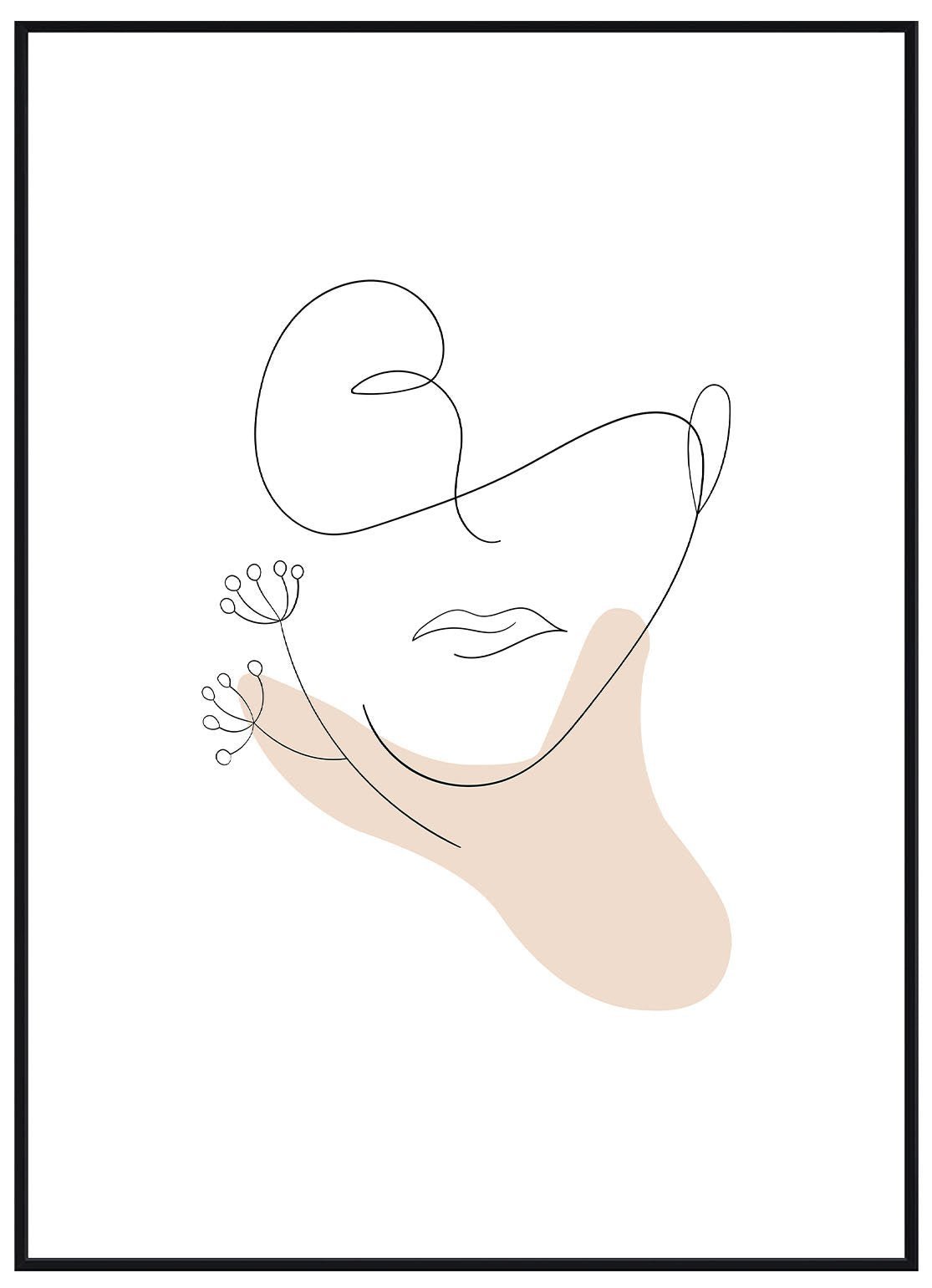 Lineart Gesicht Unisex Bloomed - Avem