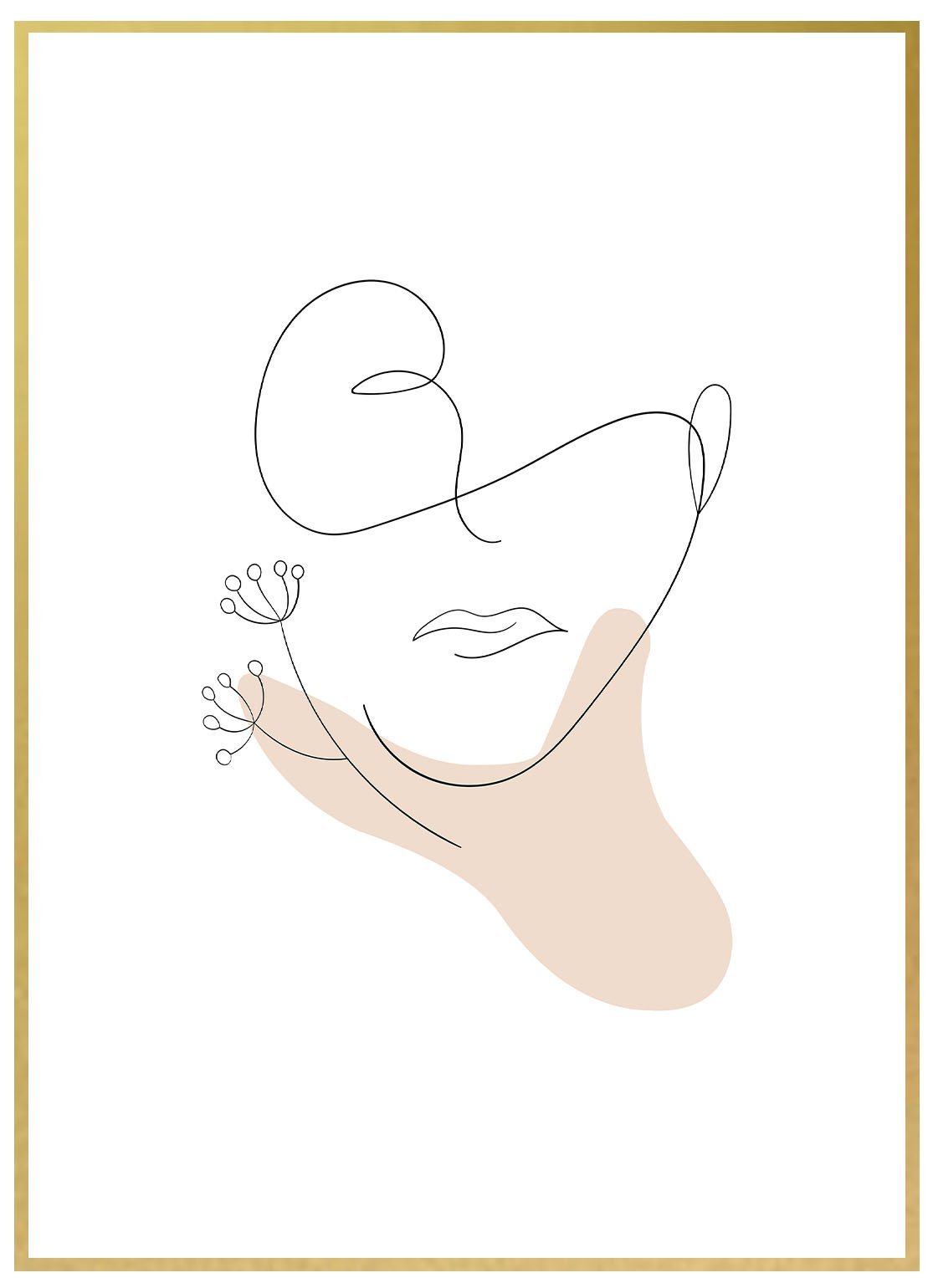 Lineart Gesicht Unisex Bloomed - Avem