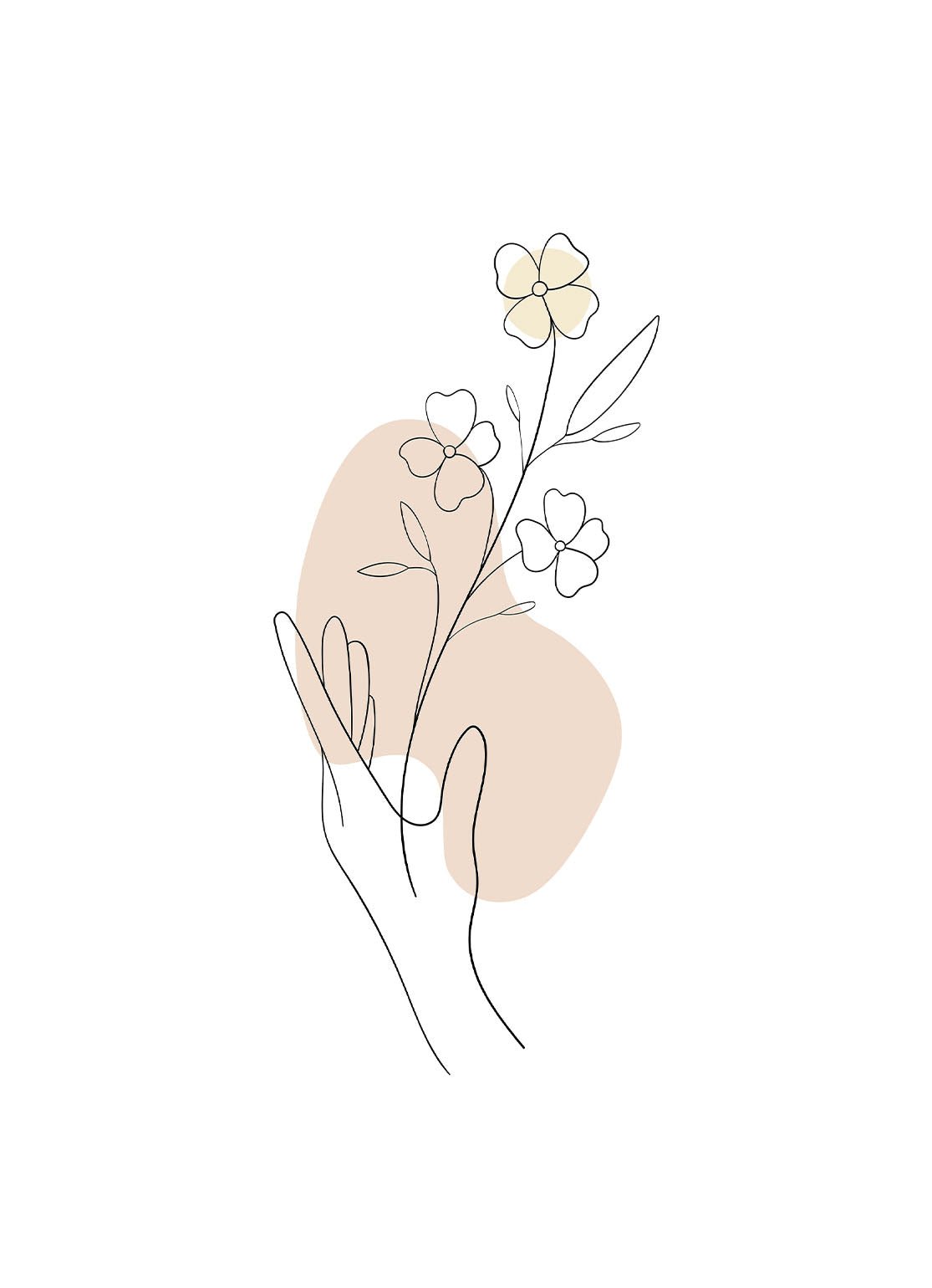 Lineart Hand Bloomed No1 - Avem