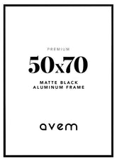 Metallram Svart Matt 50x70
