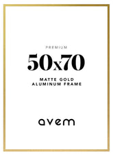 Metallram Guld Matt 50x70