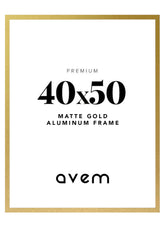 Metallram Guld Matt 40x50