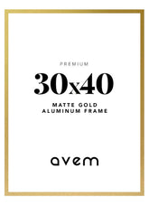 Metalramme Guld Mat 30x40