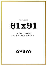 Metalramme Guld Mat 61x91