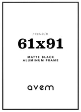 Metalen frame zwart mat 61x91
