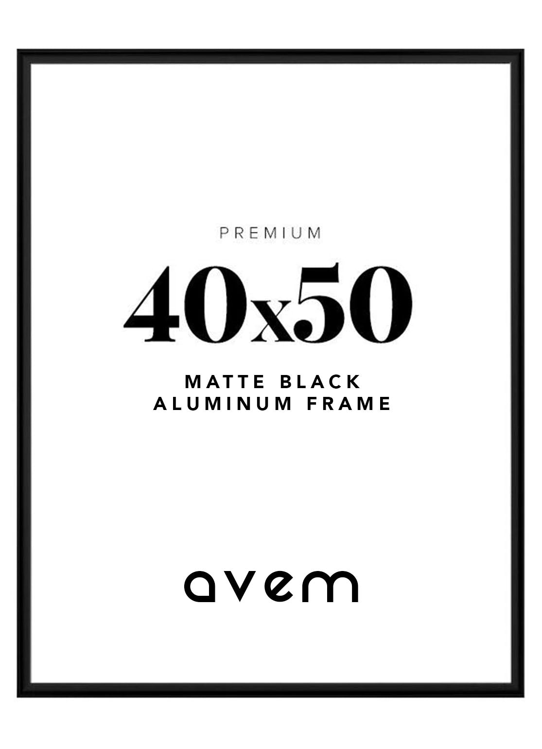 Metal frame black matt 40x50