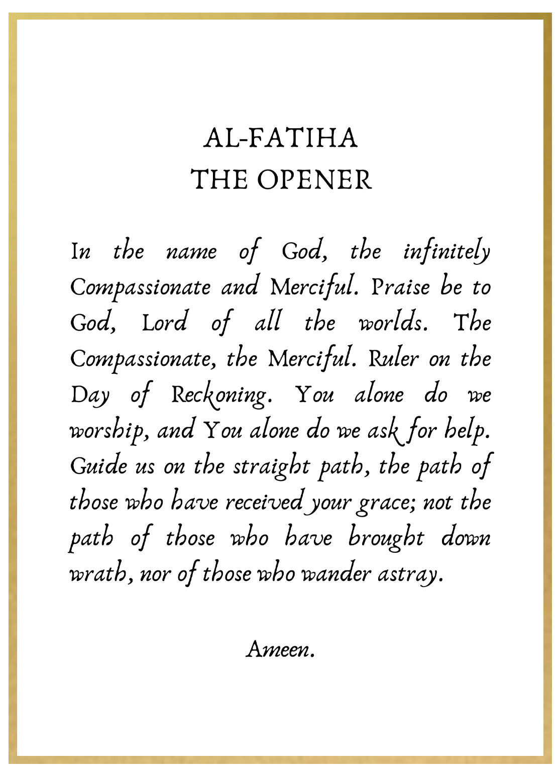 Al Fatiha Script - Avemfactory