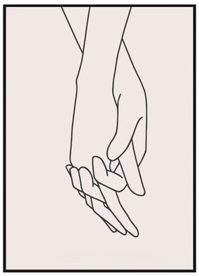 Lineart Holding Hands Beige - Avemfactory